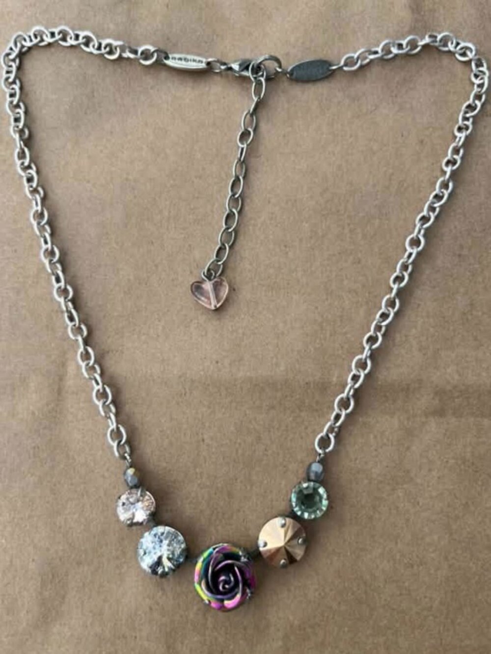 Sabika Choices Multi-stone Rose and Crystal Necklace
